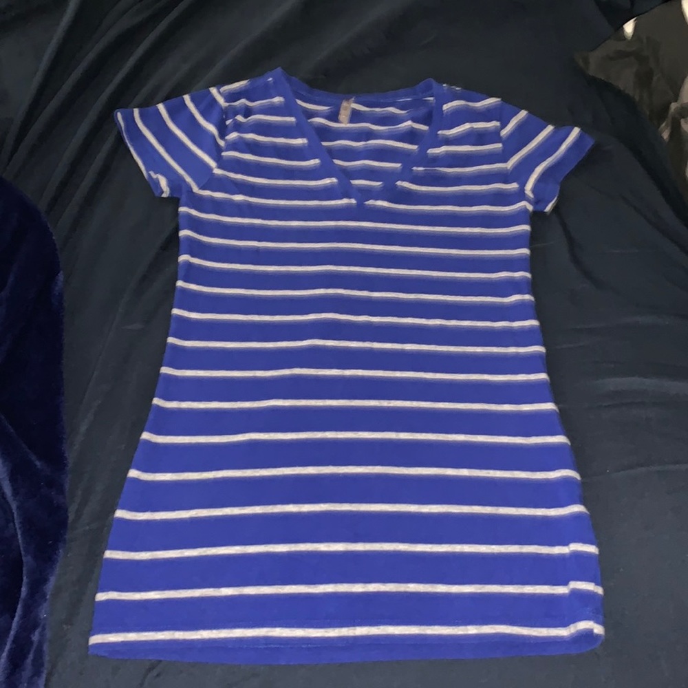 Striped blue shirt